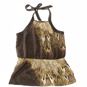Silk halter top animal print